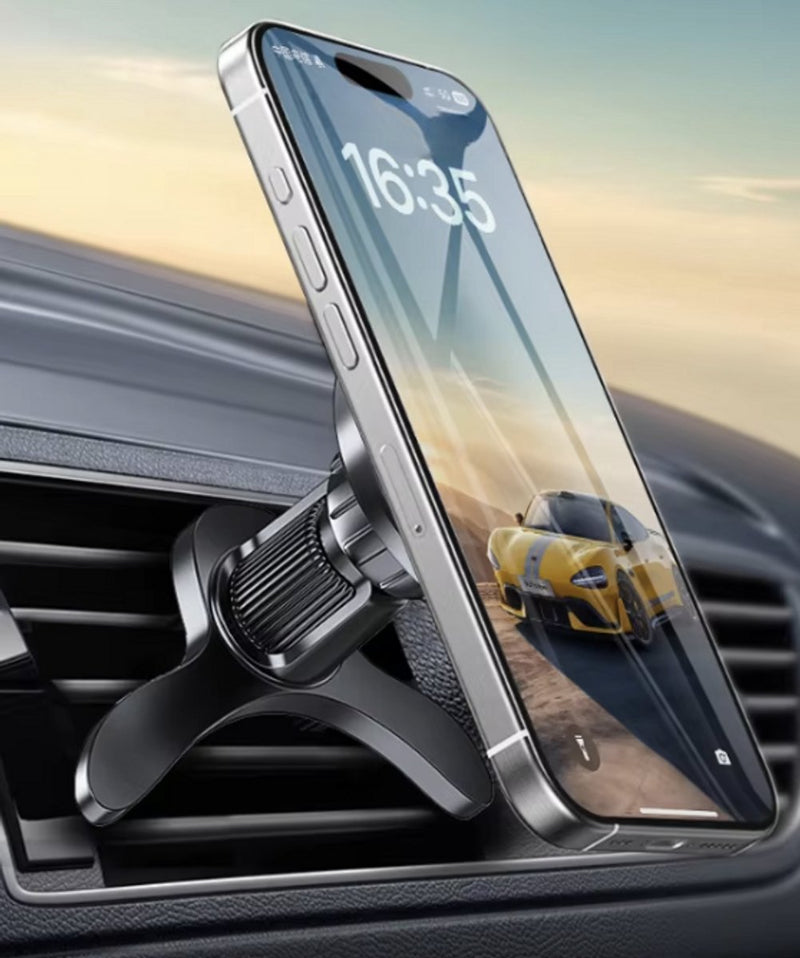 Magnetische Telefoonhouders auto met dubbel klemmachisme - Ventilatierooster - 360° Rotatie - Inclusief 2 Magneet Platen - Telefoonhouder - Voor smartphones 3 - 7 inch - Universeel