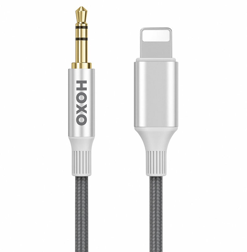 Aux Kabel Geschikt voor Lightning - Gevlochten Kabel 1 Meter - 3.5mm Jack - Audio kabel voor Auto, Radio en Koptelefoon