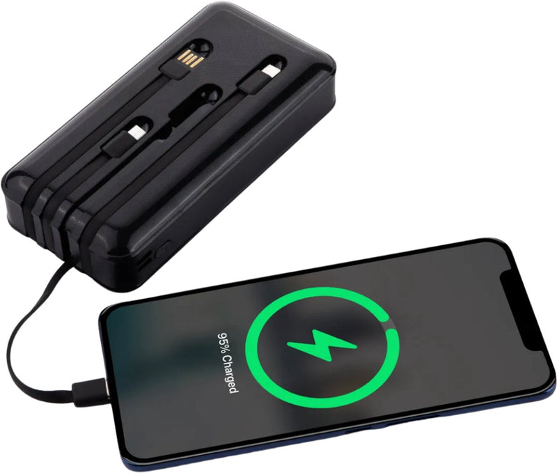 Powerbank 20000 mAh met ingebouwde Kabels – 22.5W Snellaadfunctie – LED Indicator – Geschikt voor iPhone - Noodpakket - Snellader