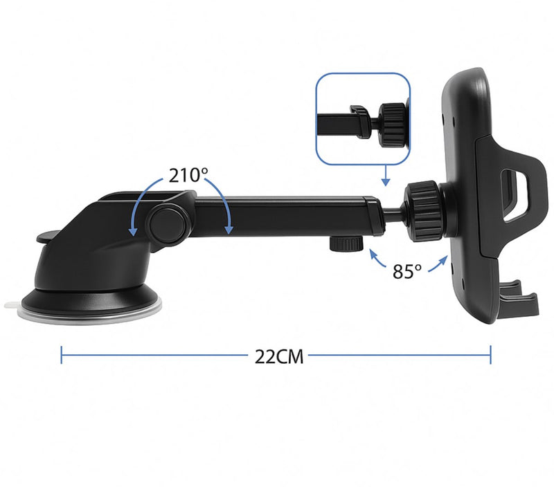 Telefoonhouder auto met Zuignap 2-in-1 - Geschikt voor bureau, raam, dashboard & & Ventilatie Luchtrooster - Extra sterk zuignap - Universele telefoonhouder - Een knop bediening