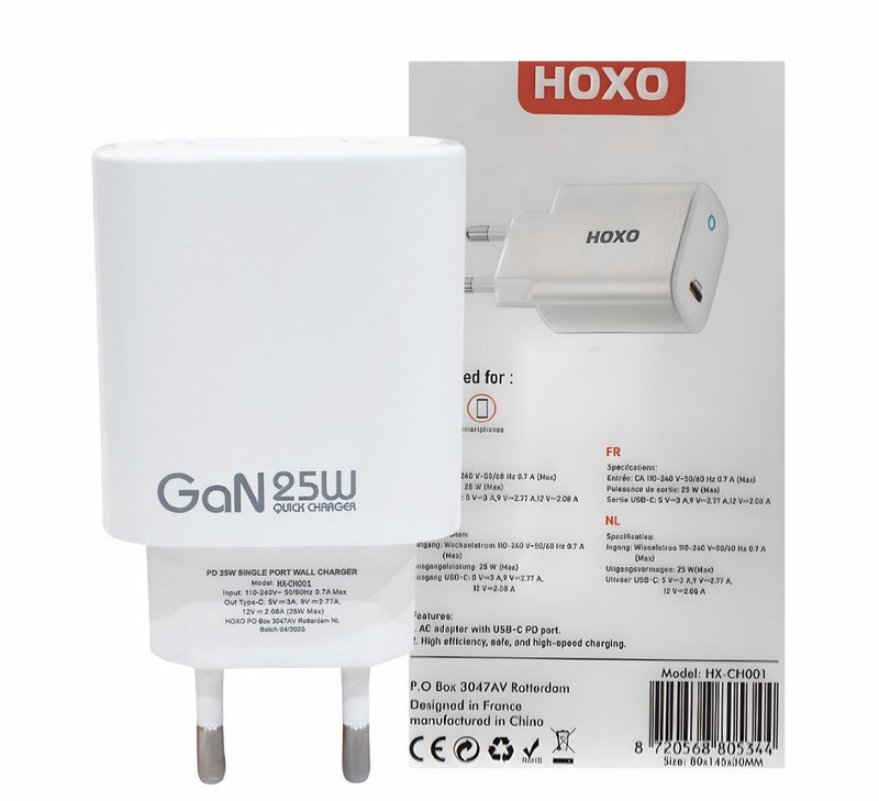 USB C Oplader 25W met LED indicator - GaN Adapter - Compact - Snellader geschikt voor Samsung