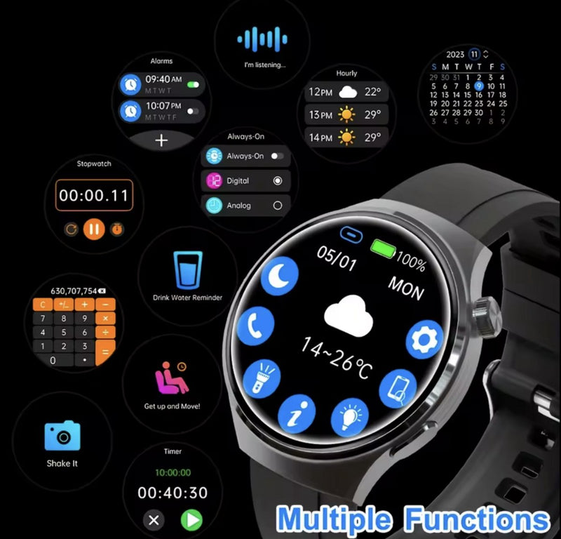 HD Smart Watch - Gezondheidsanalyse - Sportanalyses - 3D Dynamische Wijzerplaten - IP68 Waterdicht - Ergonomisch - Bellen - Bluetooth - Geschikt voor iOS & Android