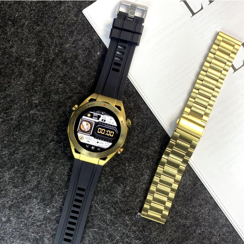 Smart Watch Ultimate Pro Serie met NFC - Sport Modus - Gezondheidsmonitor - Bluetooth - Langdurige Batterij - IP67 Waterdicht - 2 Banden - Bloeddrukmeter - Hartslagmeter - Zuurstofmeter