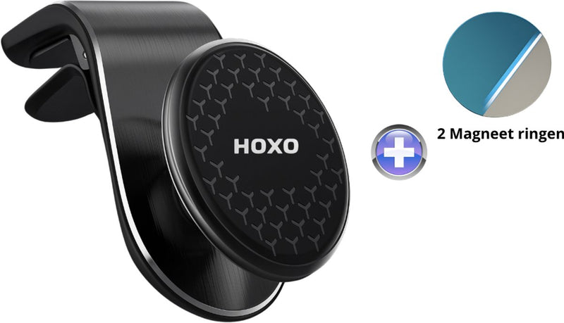 Magnetische telefoonhouder met 2 Magneetplaten - Ventilatierooster - 360° rotatie - GSM Houder - Geschikt voor Rechte Luchtroosters