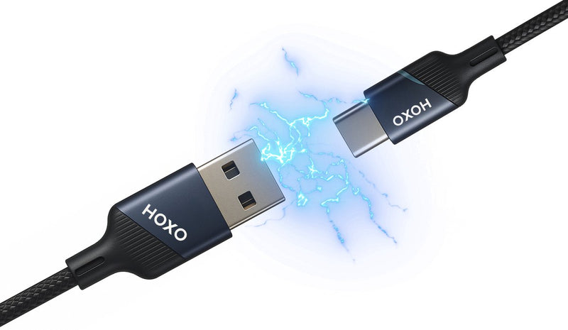 USB A naar USB C Kabel 20W - 1 Meter - Gevlochten USB C Oplader Kabel - Dataoverdracht