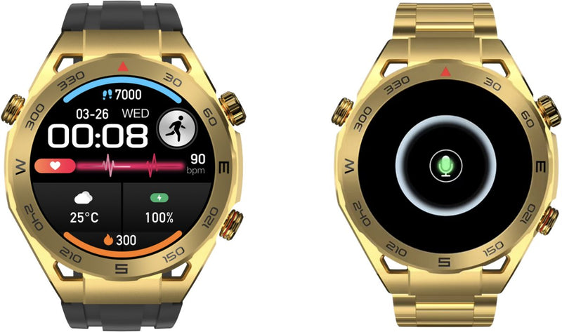 Smart Watch Ultimate Pro Serie met NFC - Sport Modus - Gezondheidsmonitor - Bluetooth - Langdurige Batterij - IP67 Waterdicht - 2 Banden - Bloeddrukmeter - Hartslagmeter - Zuurstofmeter