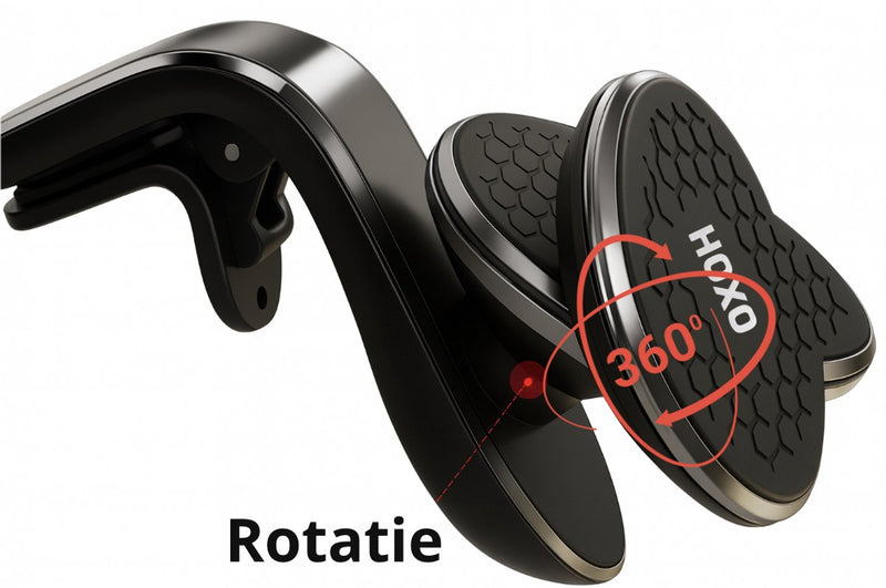 Magnetische telefoonhouder met 2 Magneetplaten - Ventilatierooster - 360° rotatie - GSM Houder - Geschikt voor Rechte Luchtroosters