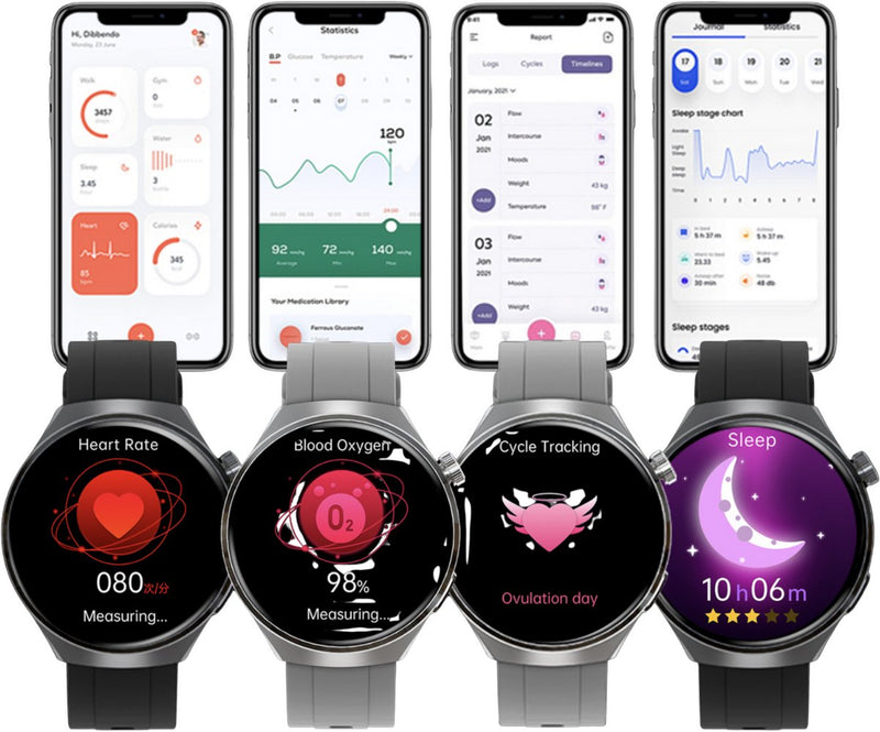 HD Smart Watch - Gezondheidsanalyse - Sportanalyses - 3D Dynamische Wijzerplaten - IP68 Waterdicht - Ergonomisch - Bellen - Bluetooth - Geschikt voor iOS & Android
