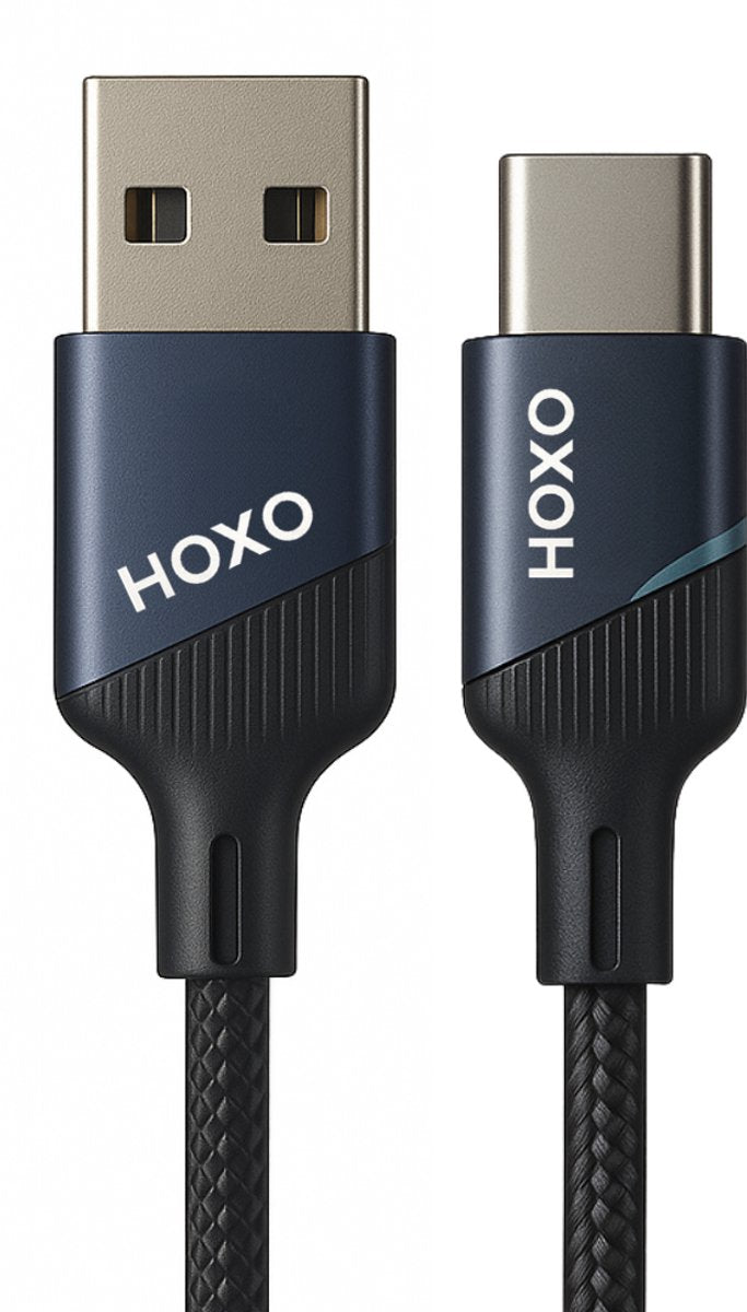 USB A naar USB C Kabel 20W - 1 Meter - Gevlochten USB C Oplader Kabel - Dataoverdracht