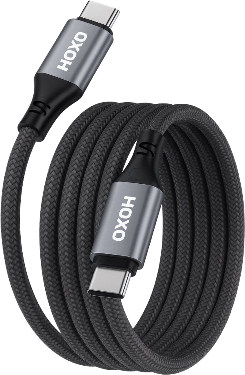 USB C Kabel 60W - Magnetische Oprolbaar - 1 Meter - Snellader - Oplaadkabel geschikt voor Smartphone, Tablets & Laptops