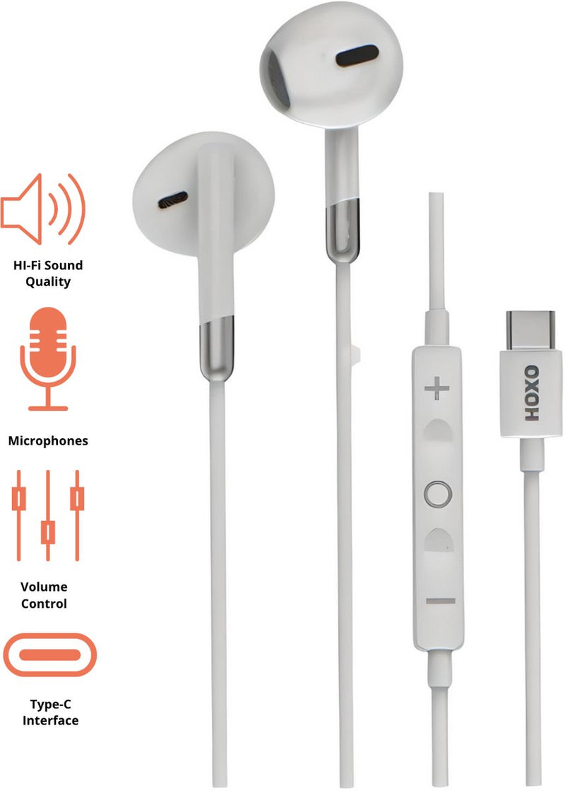 Bedrade Oordopjes met USB C Aansluiting - 1.2 Meter Oortjes met Draad en Microfoon - Extra Bass - Super Comfortabel - Sport Oortjes - HiFi Sound