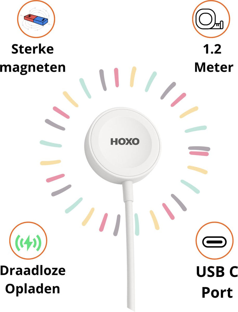 Draadloze Oplader Geschikt voor Apple Watch - Magnetische Oplaadkabel - 1.2 Meter USB Snellader - Serie 2 t/m 9 - Oplader voor Smartwatch