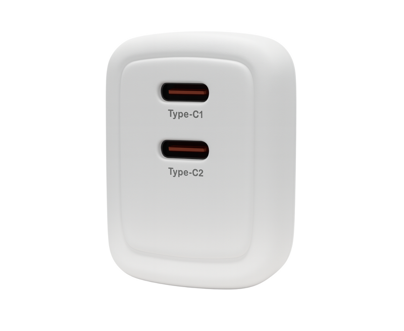 45W USB C Adapter met 2 USB C Poorten - Snellader geschikt voor iPhone 17 - GaN Oplader