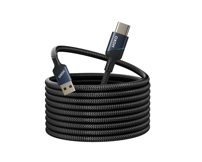 USB A naar USB C Kabel 20W - 1 Meter - Gevlochten USB C Oplader Kabel - Dataoverdracht