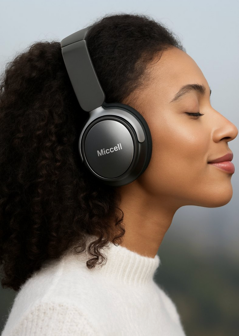 Over Ear Koptelefoon met Active Noise Cancelling - Draadloze Headset met Microfoon - ENC - Bluetoot 5.3 - Inklapbaar & 70 uur batterij