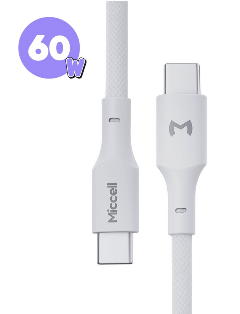 USB C naar C Kabel 60W - 1.2 Meter - Gevlochten Nylon Kabel - USB C Kabel - Snellader - Geschikt voor iPhone 17 & Samsung