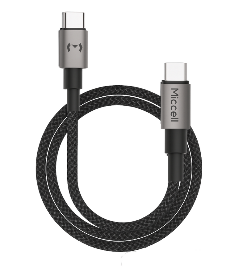 100W USB C naar C Kabel - 1.2 Meter Nylon Gevlochten - 5A Snellader - 5x sneller - Geschikt voor iPhone 17, iPad, MacBook, AirPods & Samsung