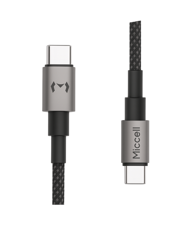 100W USB C naar C Kabel - 1.2 Meter Nylon Gevlochten - 5A Snellader - 5x sneller - Geschikt voor iPhone 17, iPad, MacBook, AirPods & Samsung