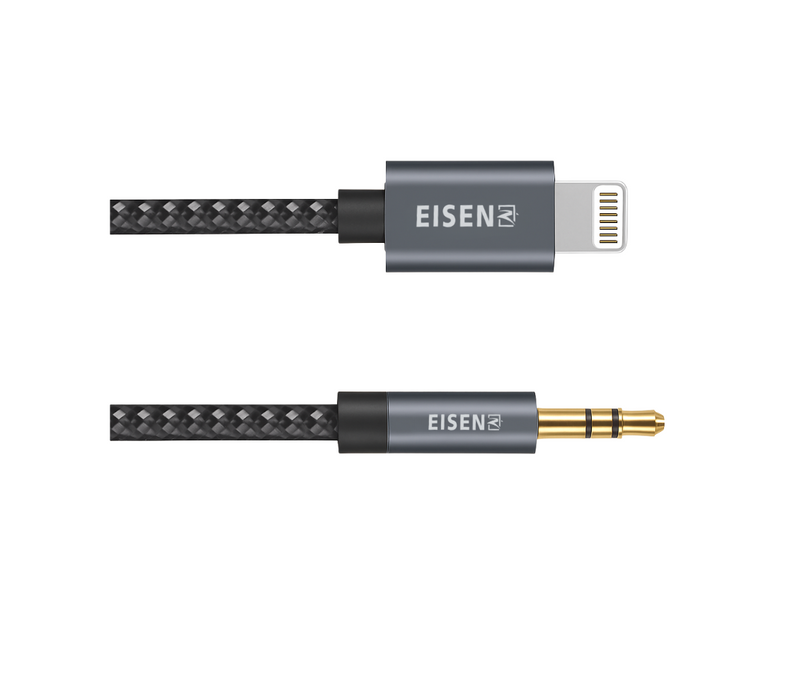 Aux Kabel 1.2 Meter - Geschikt voor Lightning naar 3.5mm Jack - Gevlochten Kabel - Audio kabel voor Auto, Radio, Koptelefoon, Smartphone & Computer