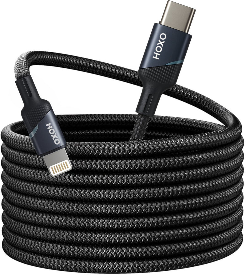 Oplader Kabel geschikt voor Lightning - 27W Nylon Gevlochten Oplader USB C Kabel - Data Kabel - Snellader