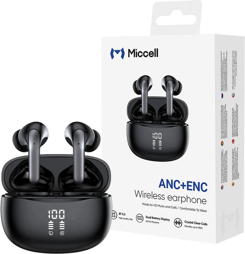 Draadloze Oordopjes met Active Noice Cancelling - Bluetooth 5.4 - Oortjes inclusief ENC - 40 Uur Batterij - Auto Pairing - Deep Bass - Touch Control - Hi-Fi Stereo Audio - Heldere Gesprekken
