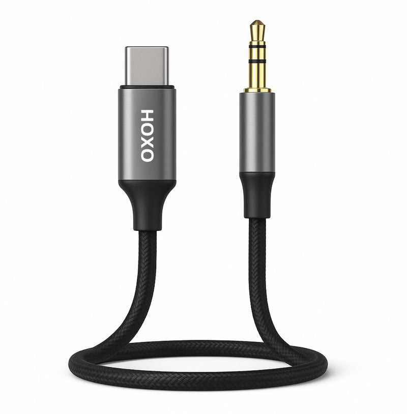 Aux naar USB C Kabel - Gevlochten Kabel 1 Meter - Geschikt voor iPhone & Samsung - 3.5mm Jack - Audio kabel voor Auto, Smartphone en Koptelefoon