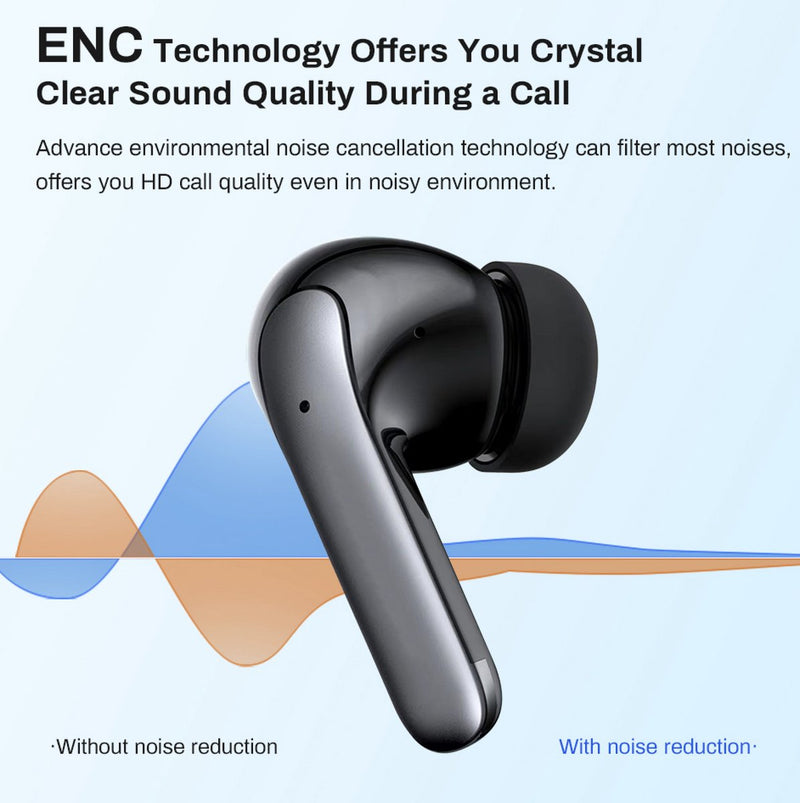 Draadloze Oordopjes met Active Noice Cancelling - Bluetooth 5.4 - Oortjes inclusief ENC - 40 Uur Batterij - Auto Pairing - Deep Bass - Touch Control - Hi-Fi Stereo Audio - Heldere Gesprekken