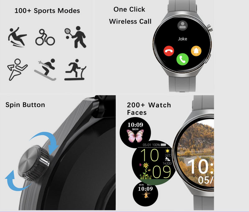 HD Smart Watch - Gezondheidsanalyse - Sportanalyses - 3D Dynamische Wijzerplaten - IP68 Waterdicht - Ergonomisch - Bellen - Bluetooth - Geschikt voor iOS & Android