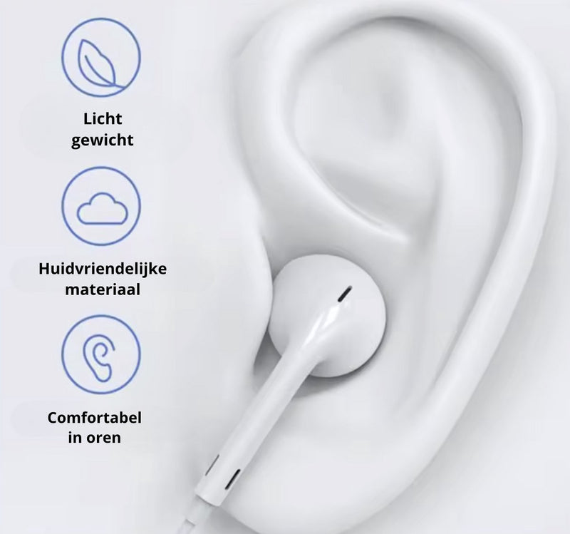 Bedrade Oordopjes met USB C Aansluiting - 1.2 Meter Oortjes met Draad en Microfoon - Extra Bass - Super Comfortabel - Sport Oortjes - HiFi Sound