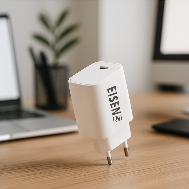 USB-C Adapter 20W Oplader - Snellader GaN - Power Delivery 3.0 - Wit - Compact - Thuislader & Reisvriendelijk