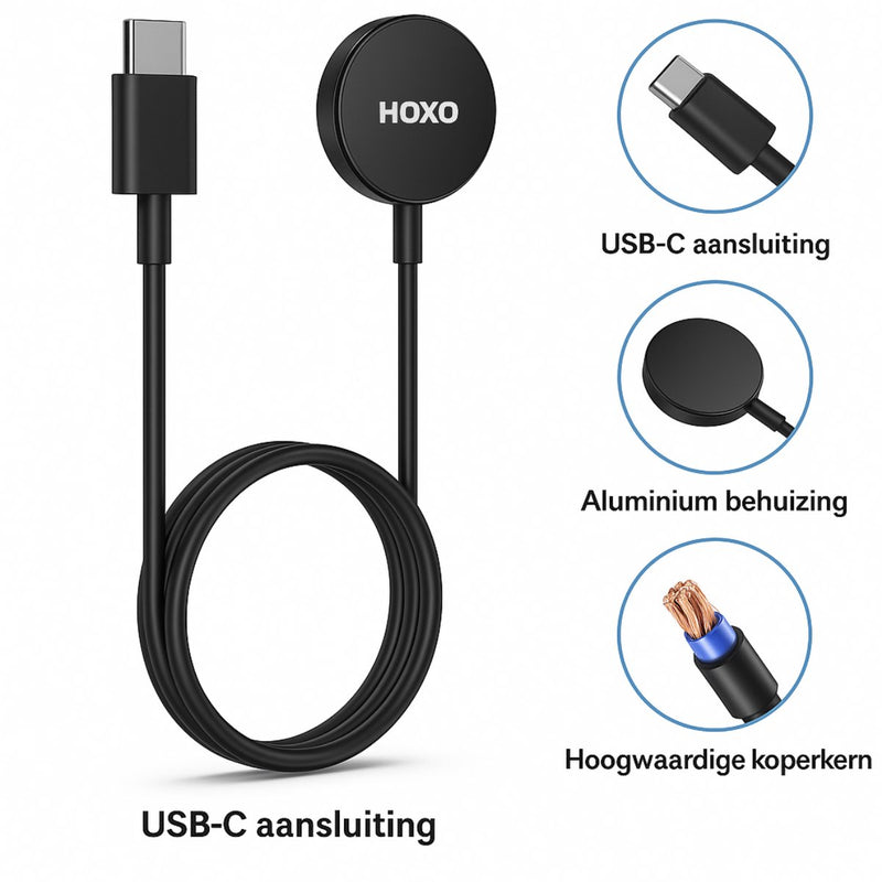 Draadloze Oplader geschikt voor Galaxy Watch - Magnetisch Snellader USB C - Oplaadkabel voor Smartwatch 1.2 Meter