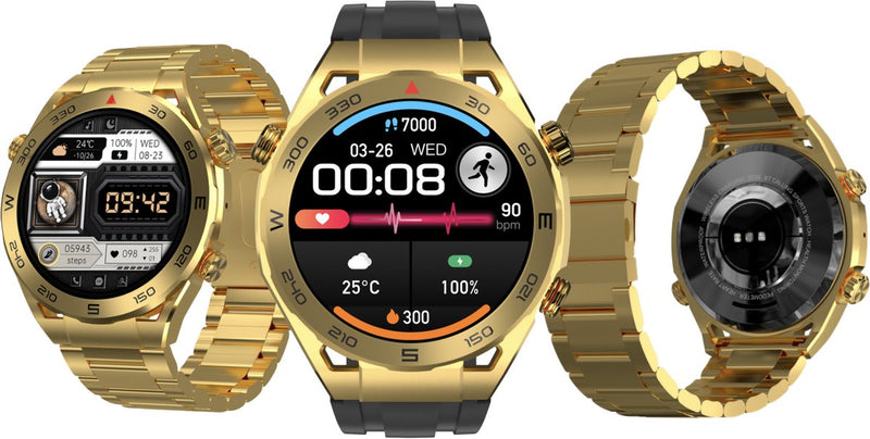 Smart Watch Ultimate Pro Serie met NFC - Sport Modus - Gezondheidsmonitor - Bluetooth - Langdurige Batterij - IP67 Waterdicht - 2 Banden - Bloeddrukmeter - Hartslagmeter - Zuurstofmeter