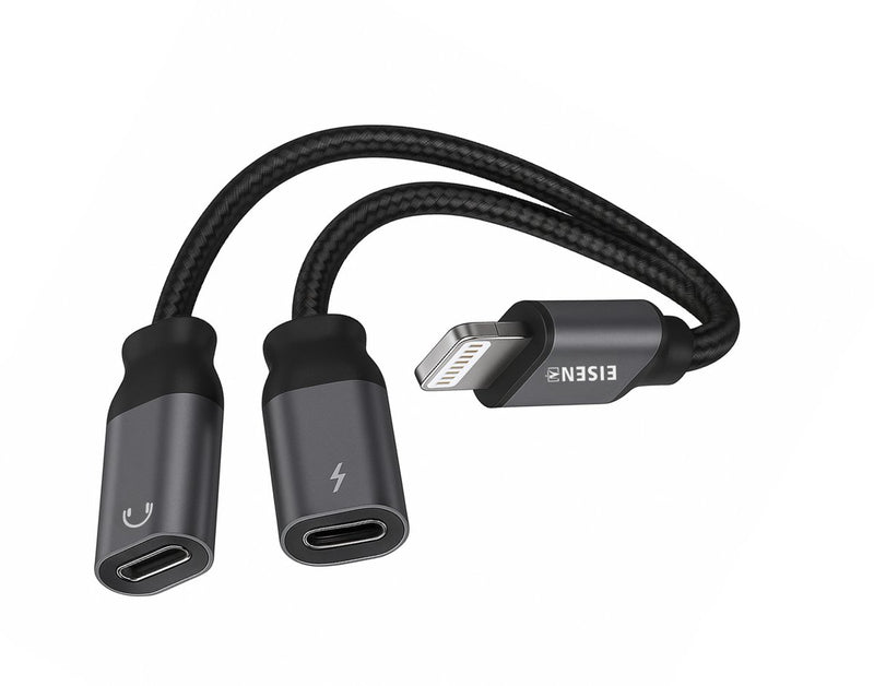 60W Audio Kabel geschikt voor Lightning - 2-in-1 Splitter - 2x USB C - Adapter voor Muziek, Opladen & Data transfer