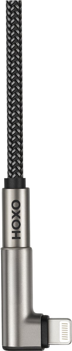 USB A Kabel Geschikt voor Lightning met Haakse aansluiting 90° - 1.5 meter - Gevlochten Zink Alloy kabel - Oplaadkabel - Snellader