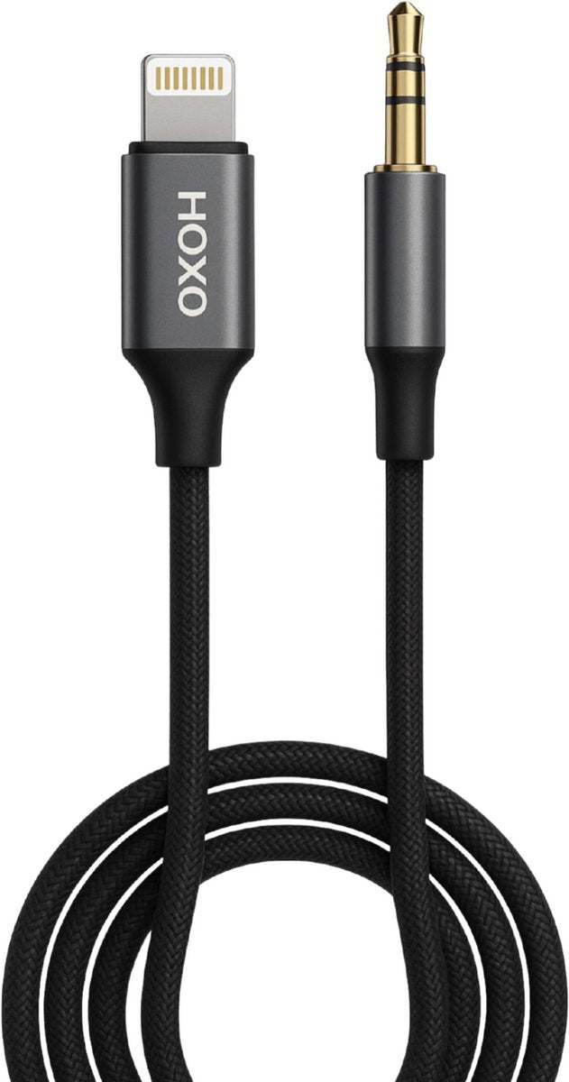Audio Kabel geschikt voor Lightning - Aux Kabel 3.5mm Jack - 1 Meter - Gevlochten Nylon - Muziek transmissie - Speaker Compatibiliteit - Auto Audio - Projector