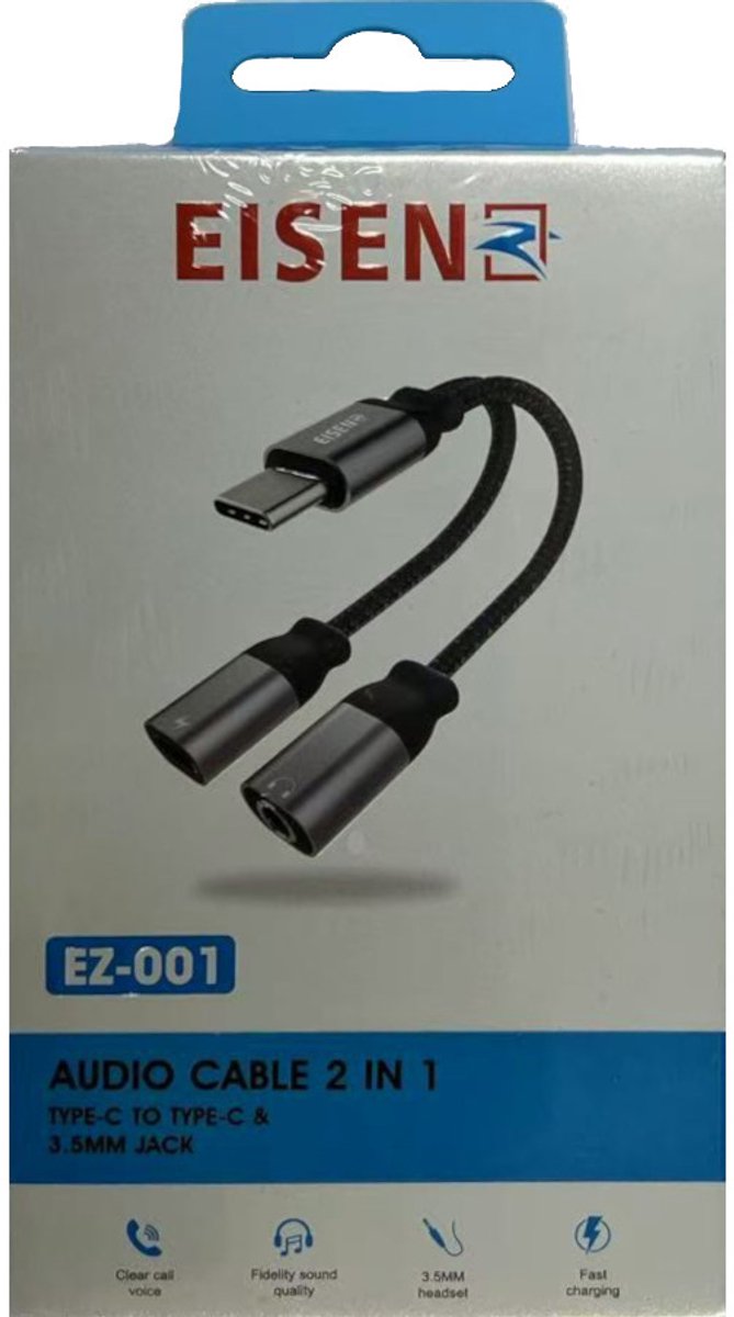 60W USB C Audio Kabel - 2-in-1 Splitter - 3.5mm Jack - Adapter voor Muziek & Opladen - Geschikt voor bellen60W USB C Audio Kabel - 2-in-1 Splitter - 3.5mm Jack - Adapter voor Muziek & Opladen - Geschikt voor bellen