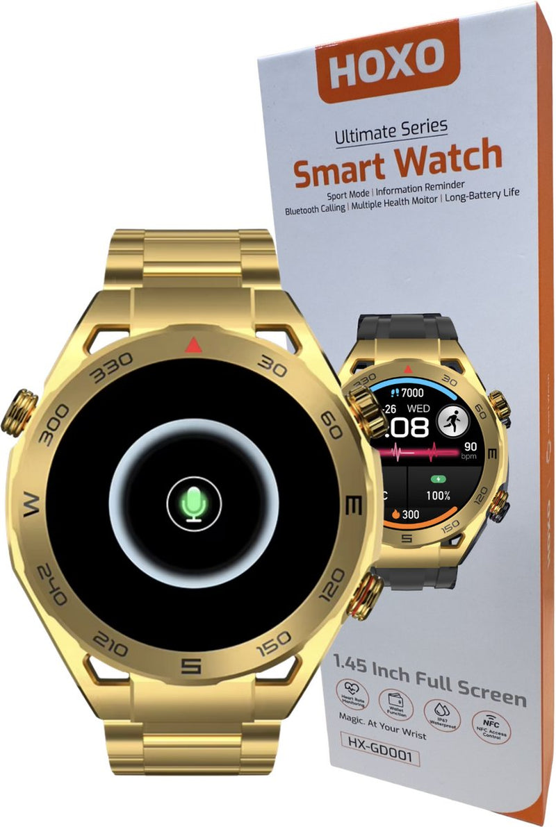 Smart Watch Ultimate Pro Serie met NFC - Sport Modus - Gezondheidsmonitor - Bluetooth - Langdurige Batterij - IP67 Waterdicht - 2 Banden - Bloeddrukmeter - Hartslagmeter - Zuurstofmeter