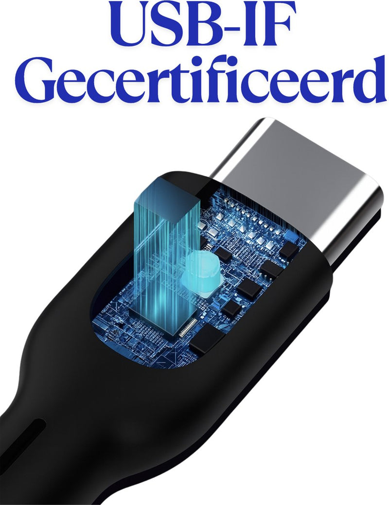 100W USB-C Kabel - Geschikt voor Lightning + 1.2 Meter - Fast Charging - Oplaadkabel voor Smartphone, Draadloze Oordopjes, Tablets & Laptops