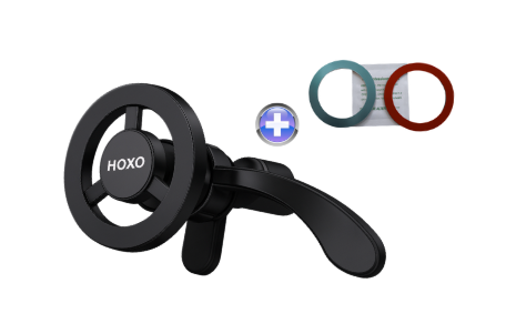 Magnetische Telefoonhouders auto met dubbel klemmachisme - Ventilatierooster - 360° Rotatie - Inclusief 2 Magneet Platen - Telefoonhouder - Voor smartphones 3 - 7 inch - Universeel
