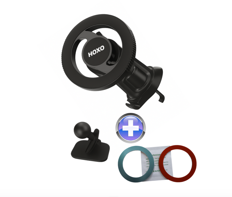 Magnetische Telefoonhouder met haak - Ventilatie, Raam, Dashboard - GSM Houder - 360° Rotatie - Inclusief 2 Magneet Ringen - Voor smartphones 3 - 7 inch - Universeel