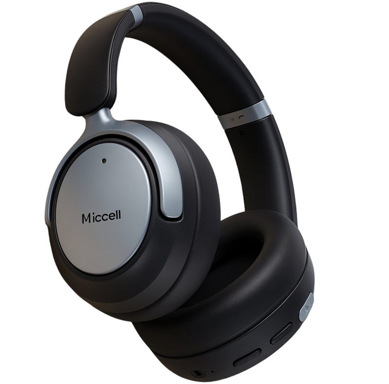 Over Ear Koptelefoon met Active Noise Cancelling - Draadloze Headset met Microfoon - ENC - Bluetoot 5.3 - Inklapbaar & 70 uur batterij