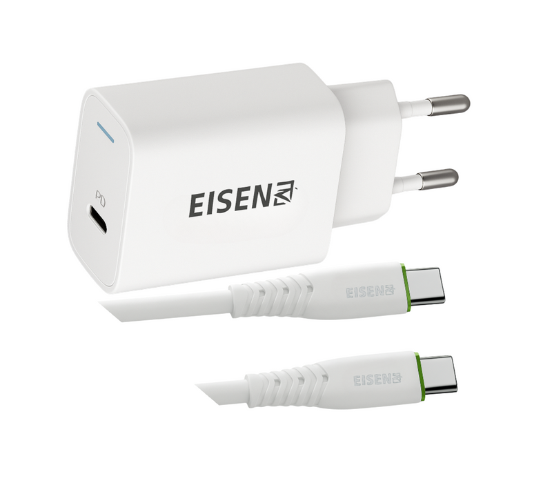30W USB C Adapter met USB C naar USB C Kabel - 1 Meter - Snellader 30 Watt - GaN Oplader - Power Delivery 3.0