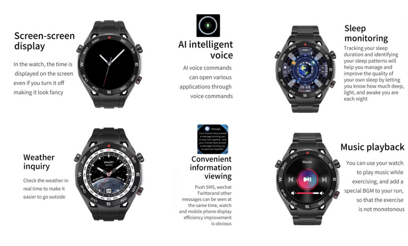Smart Watch Ultimate Pro Serie met NFC - Sport Modus - Gezondheidsmonitor - Bluetooth - Langdurige Batterij - IP67 Waterdicht - 2 Banden - Bloeddrukmeter - Hartslagmeter - Zuurstofmeter