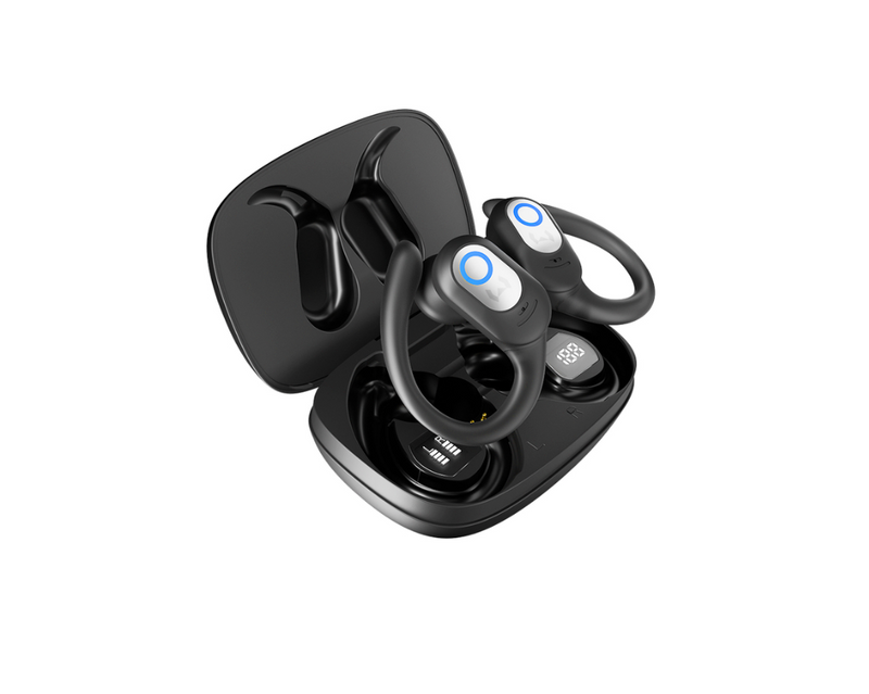 Draadloze Oordopjes met Oorhaakjes - Sport Oortjes - TWS Earbuds - Dual LED - 40 Uur Batterij - Bluetooth Oortjes - Auto Pairing - Touch Control - Deep Bass