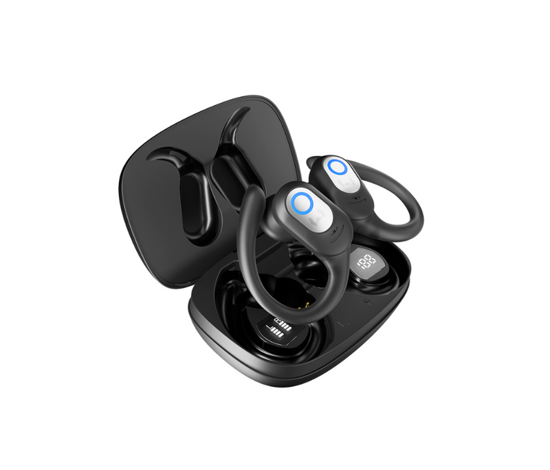 Draadloze Oordopjes met Oorhaakjes - Sport Oortjes - TWS Earbuds - Dual LED - 40 Uur Batterij - Bluetooth Oortjes - Auto Pairing - Touch Control - Deep Bass